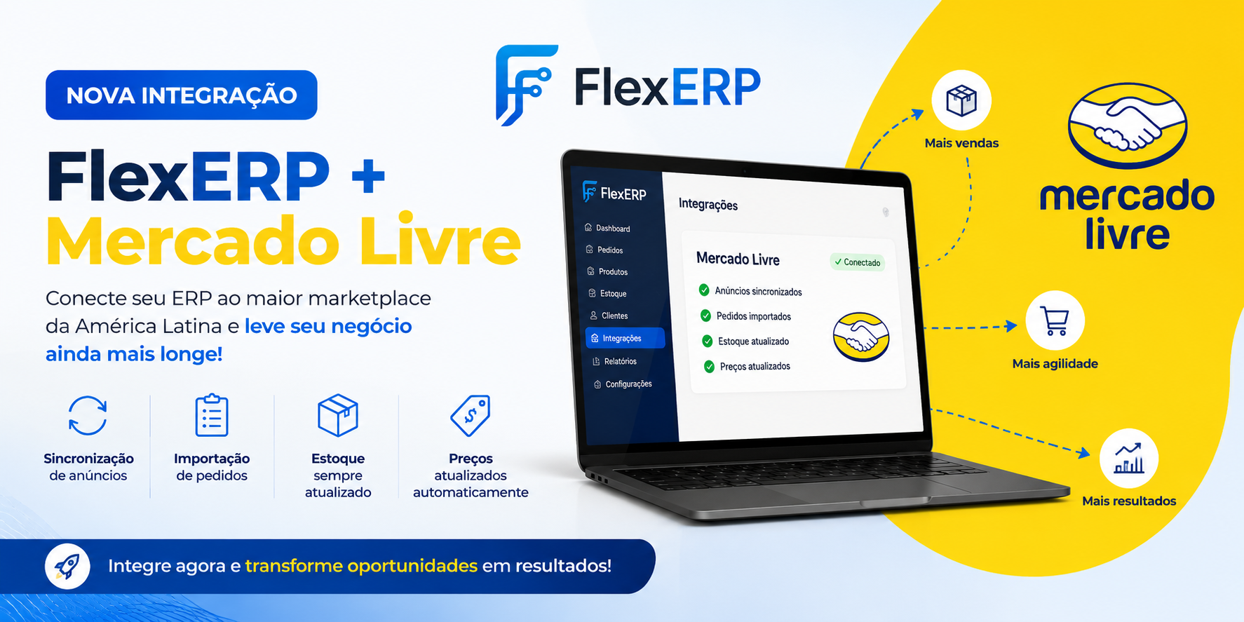 Nossa integração com mercado Livre ficou espetacular